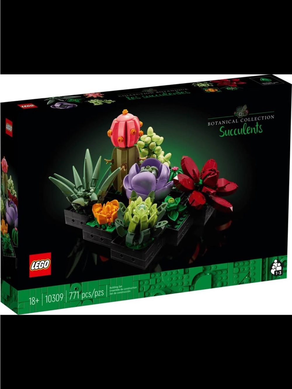 Lego Botanical Collection Succulents Set - Green, Red, Purple, Yellow, Pink